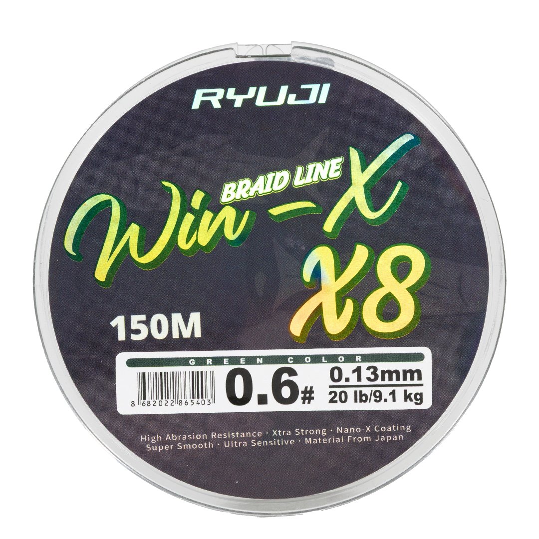 RYUJI WINX X8 150M GREEN İP MİSİNA 0,08 MM görsel 3