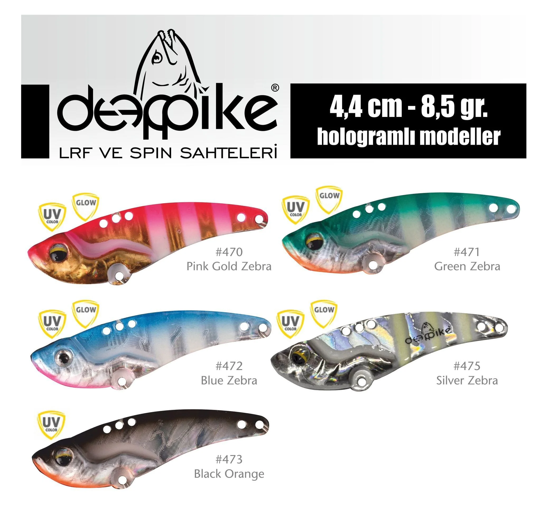 DEEPPİKE VİBRASYON YEM HOLOGRAM SERİ 4,4 CM 7,5 GR PİNK GOLD ZEBRA