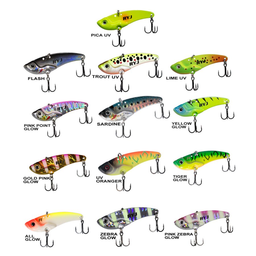 Ryuji Mirror Vib 15gr / 5.5cm Jig Yem pink zebra glow