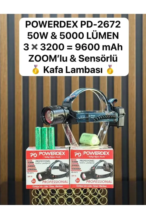 POWERDEX PD 2672 KAFA FENERİ SESÖRLÜ görsel 3