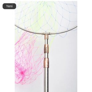 Powerex Paslanmaz Çelik Krom Geniş Göz Misina 50cm.Çap,190cm Sap,Lüks Kepçe