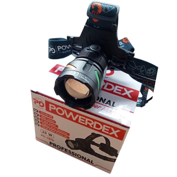 Powerdex PD-1372 25W 3200 Mah Batarya 1800 Lümen Profesyonel Şarjlı Kafa Feneri - Görsel 2