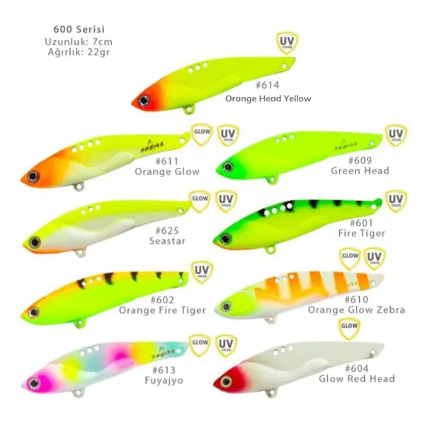 Deepvib 600 Vibrasyon Yem Serisi 22gr UV Glow Color